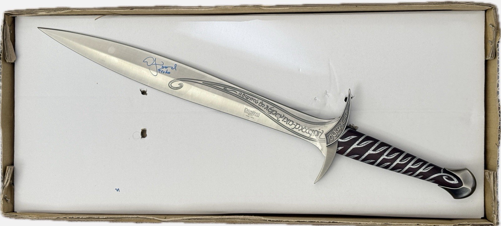United Cutlery Lord Of The Rings Sting Sword Signed By Elijah Wood PROOF