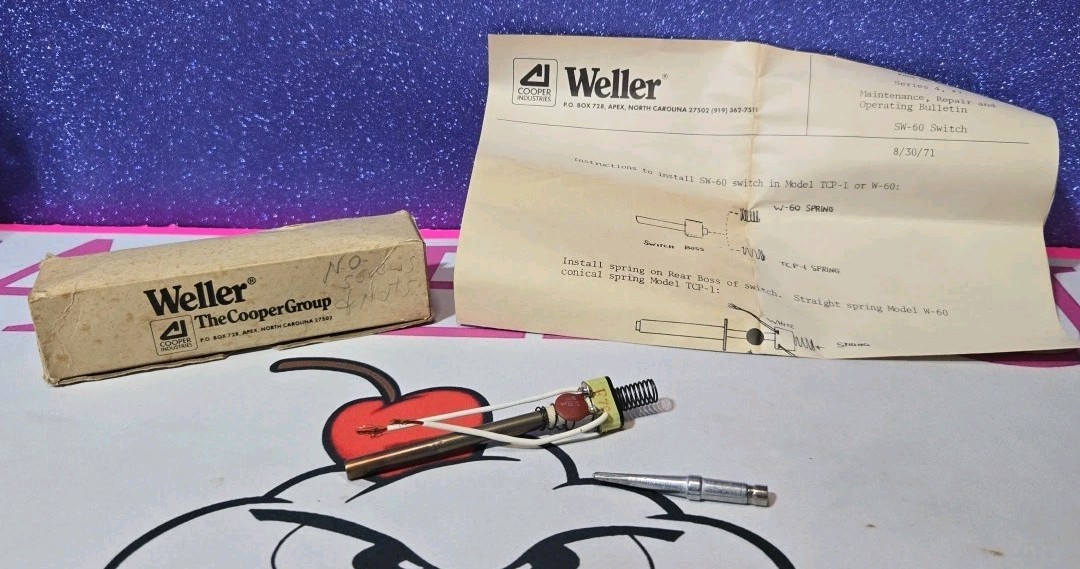 Weller SW-60 Switch Vintage Original Part for TC01 (Missing Screws)