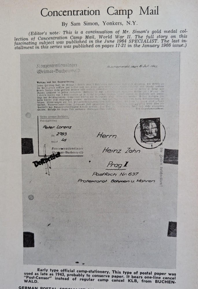 German Postal Specialist Mar 1966 Concentration Camp Mail Fieldpost In Norway