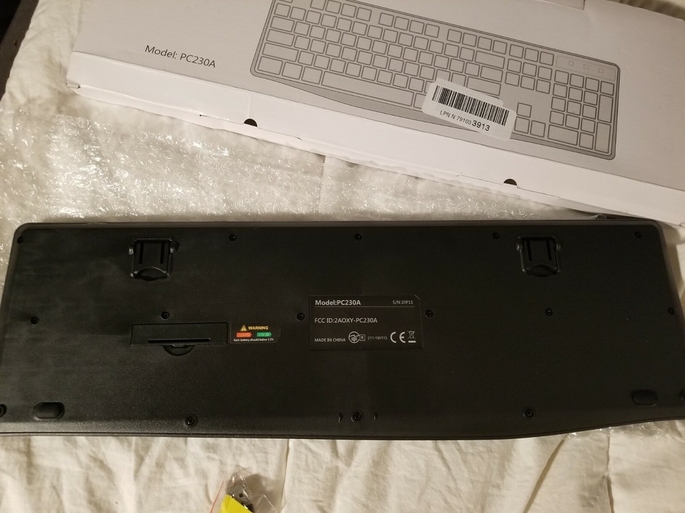 Wireless Keyboard, Model PC230A, Black