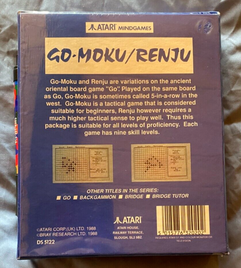 Go Moku/Renju Atari 1040/520 ST NEW Disk By Atari