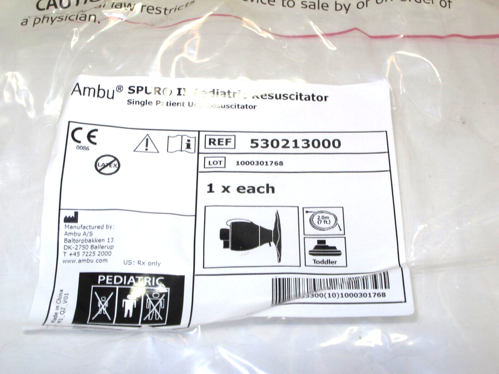 4 Sets Ambu SPUR II Pediatric Disposable Resuscitator Ref. 530213000