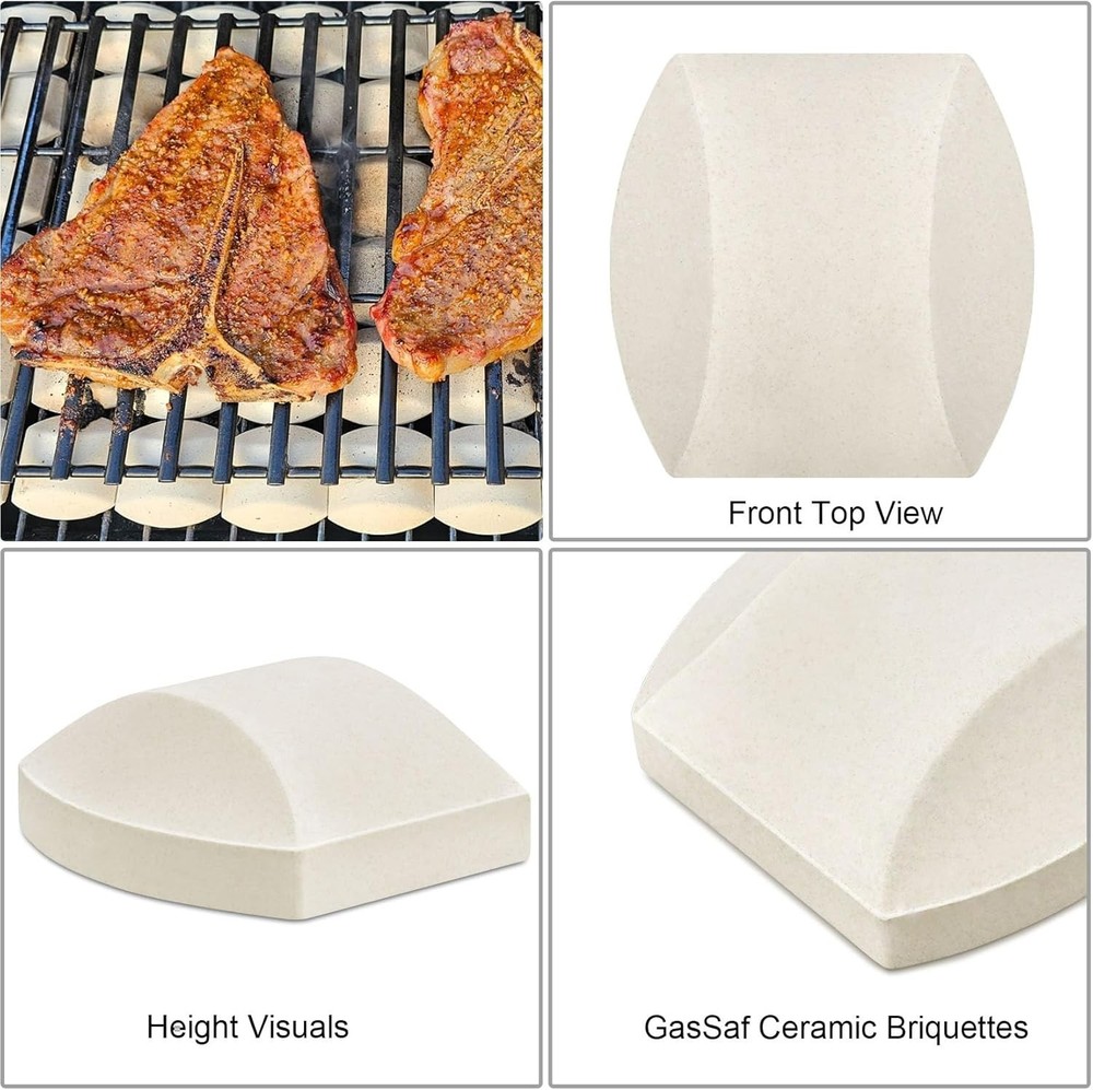High-Quality Ceramic Briquettes for Grills, 50-Pack