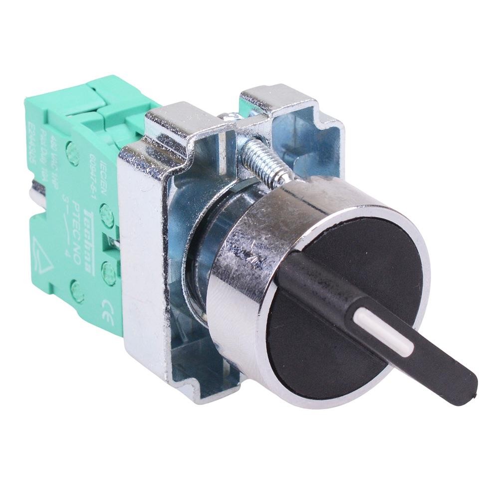Techna PtecMetSN2M Momentary 2 Position Metal Selector Switch 10A 1NO