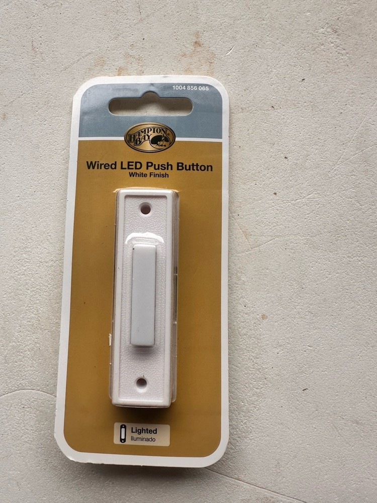 Hampton Bay Wired LED Illuminated Doorbell Push Button, White