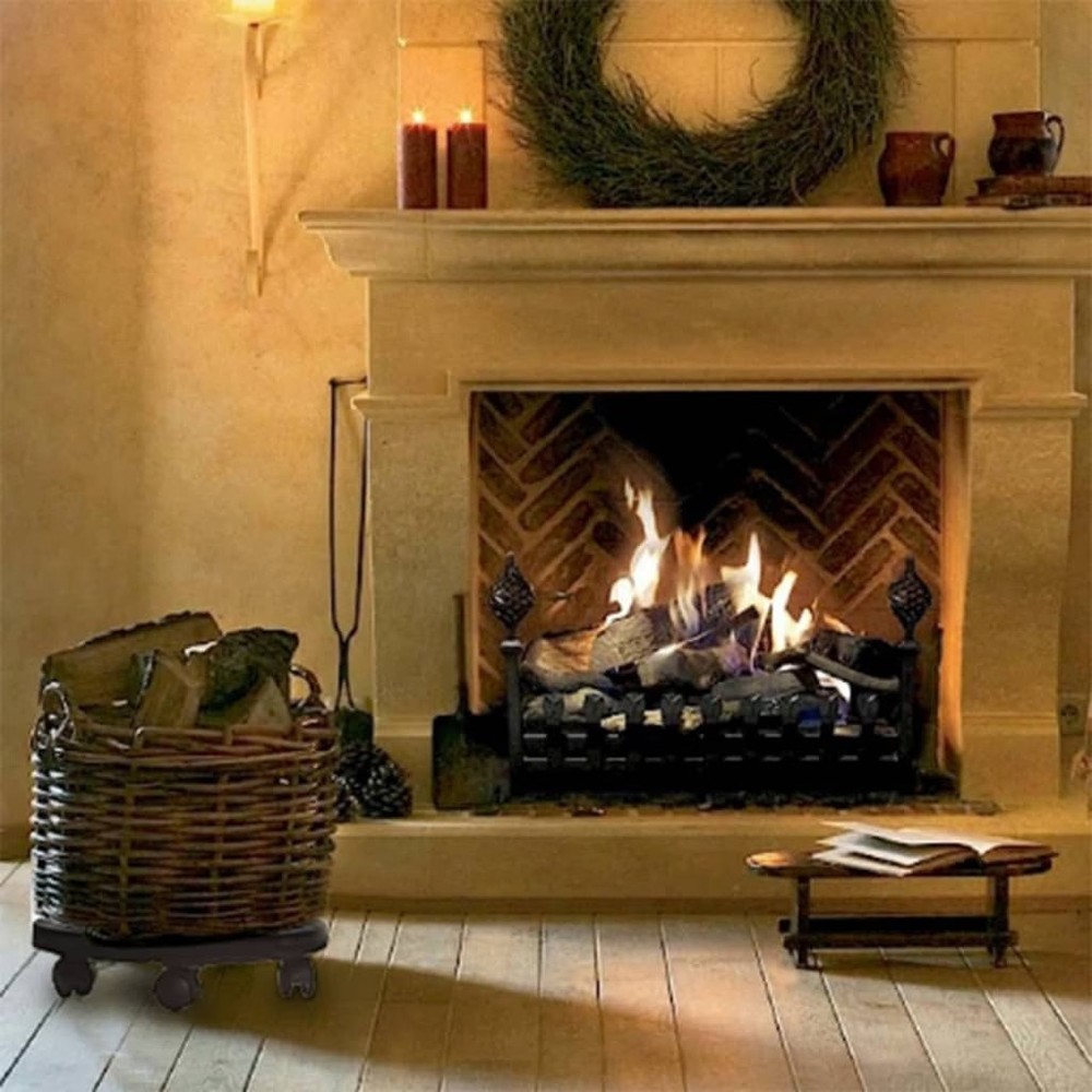 Plant Trolley Black Polypropylene Compact Rotatable