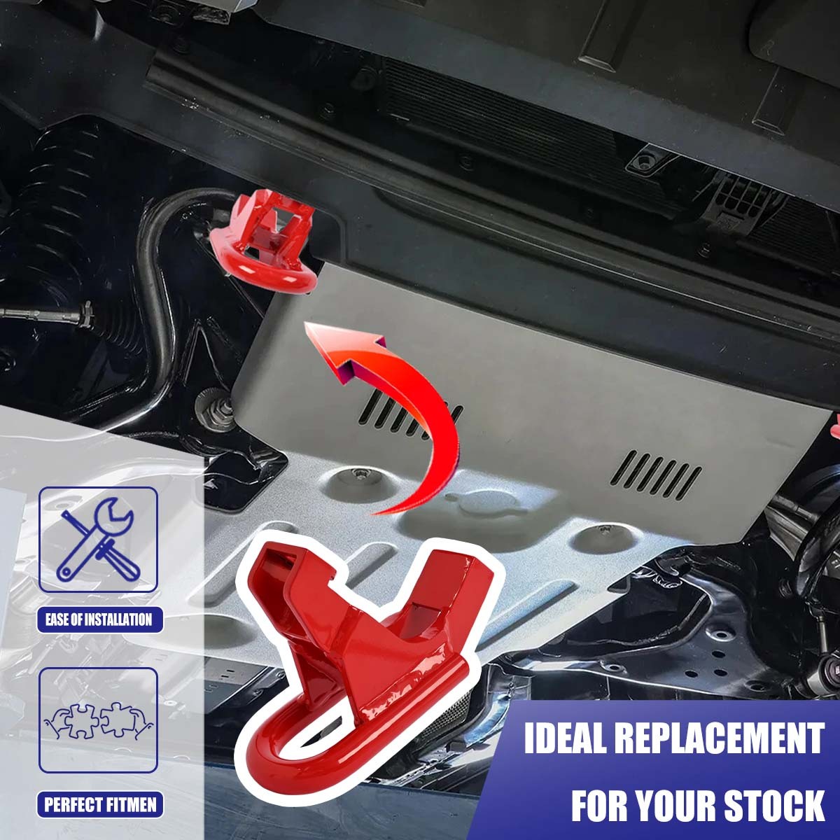 Pair Steel Front Recovery Tow Hook For Toyota Tundra TRD 2022-2026 450-72T001-R