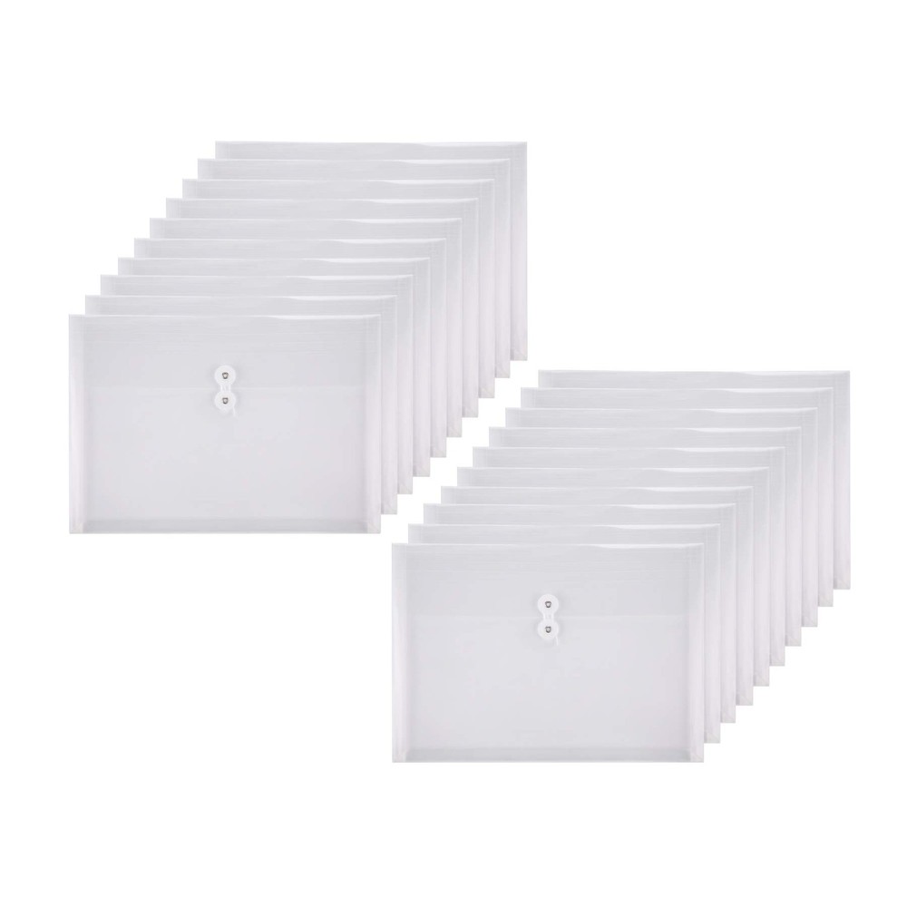 Clear String Closures Poly Envelopes Side Opening Folder Pocket Pack of 20 Bo...