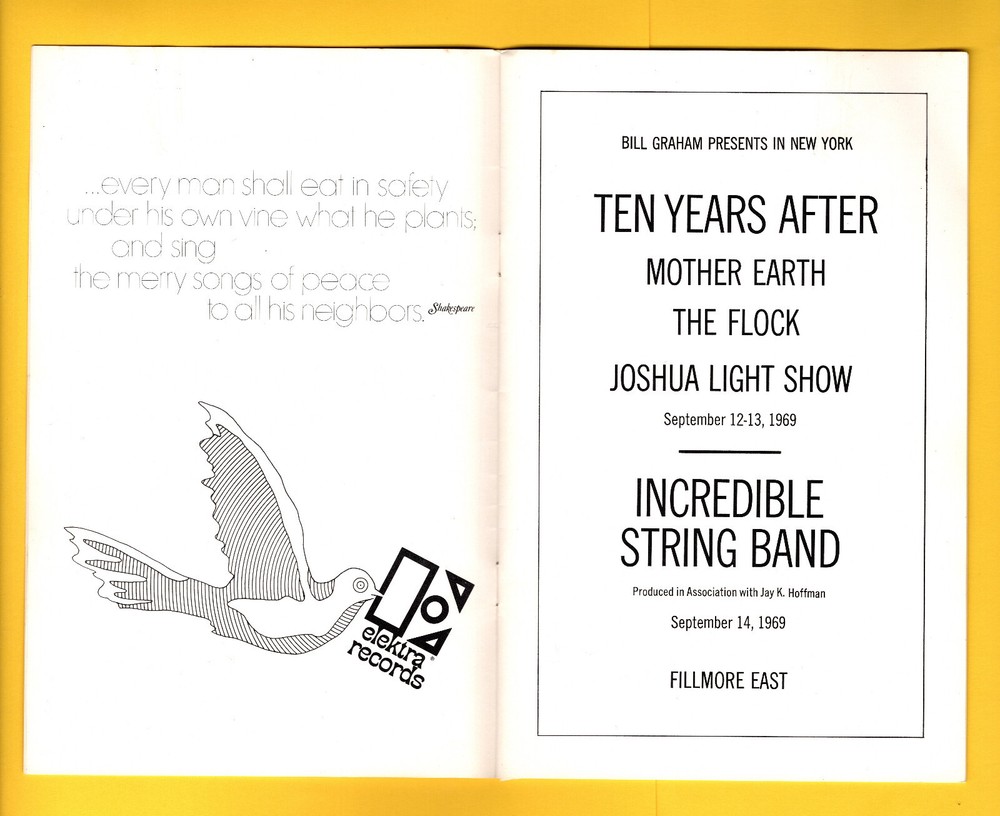Ten YearS After Mother Earth BiLL Graham FiLLmore EaSt 1968 Program