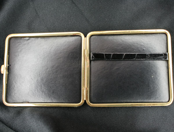 Vintage Black Alligator Cigarette Case 1940s
