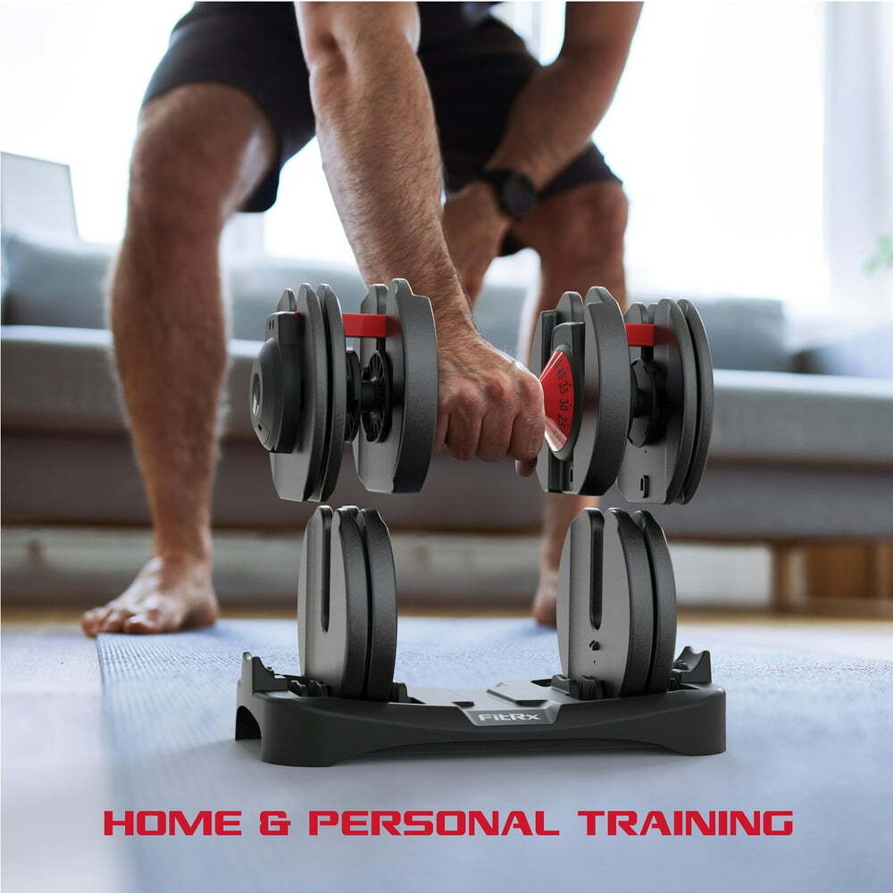 Adjustable Dumbbell Weights Set 5-52.5 Lbs Quick-Select Weight Training Rack Set