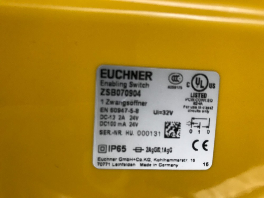 EUCHNER ZSB070904 ENABLING SWITCH, 24V