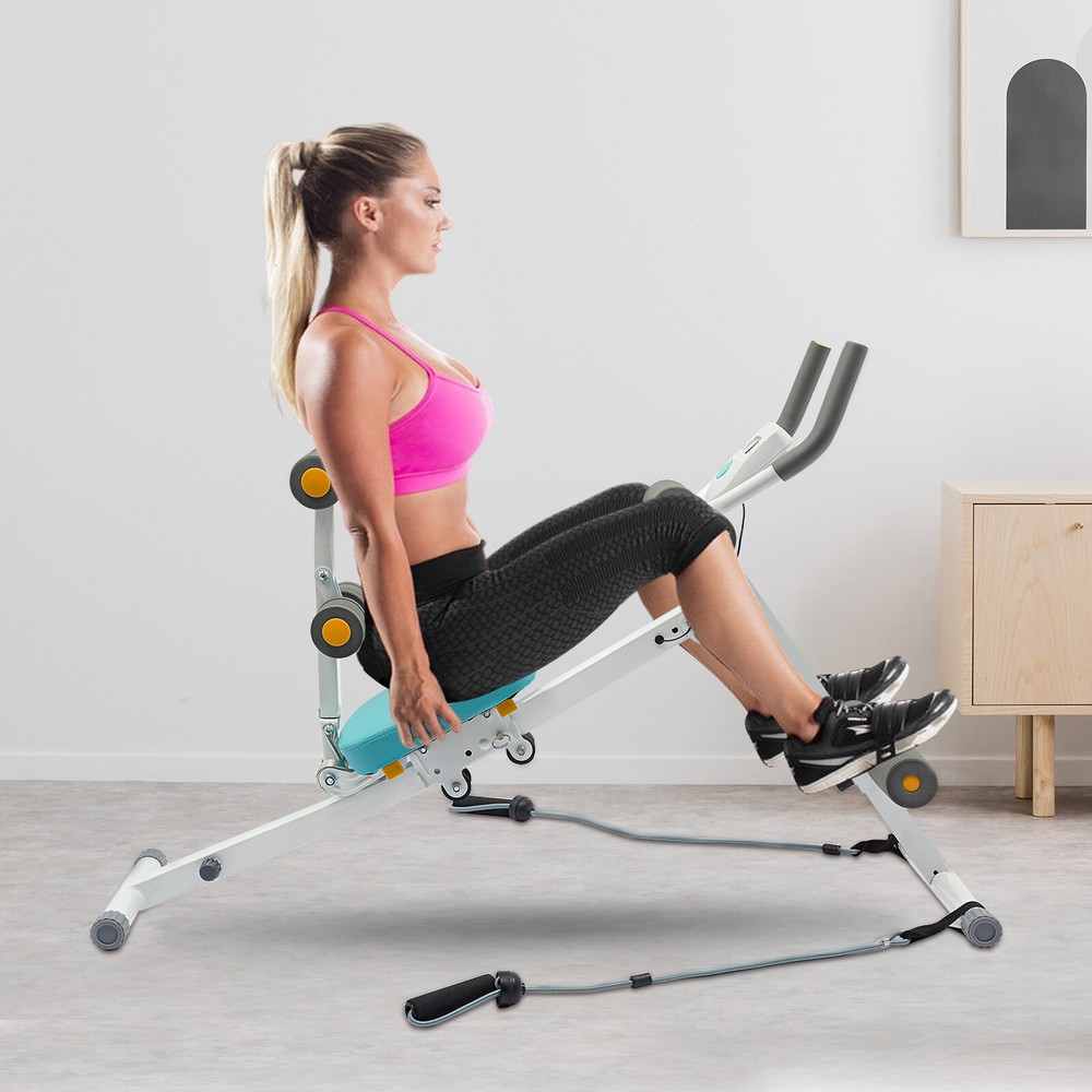 Foldable Multi-Workout Ab Machine Abdominal Cruncher Sit Up Bench Side Shaper