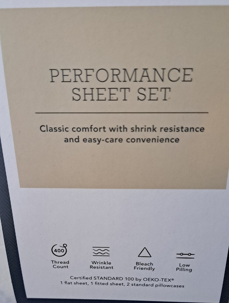 FULL SIZE SHEET SET 400 Thread Count Printed Performance 100% Cotton Threshold!
