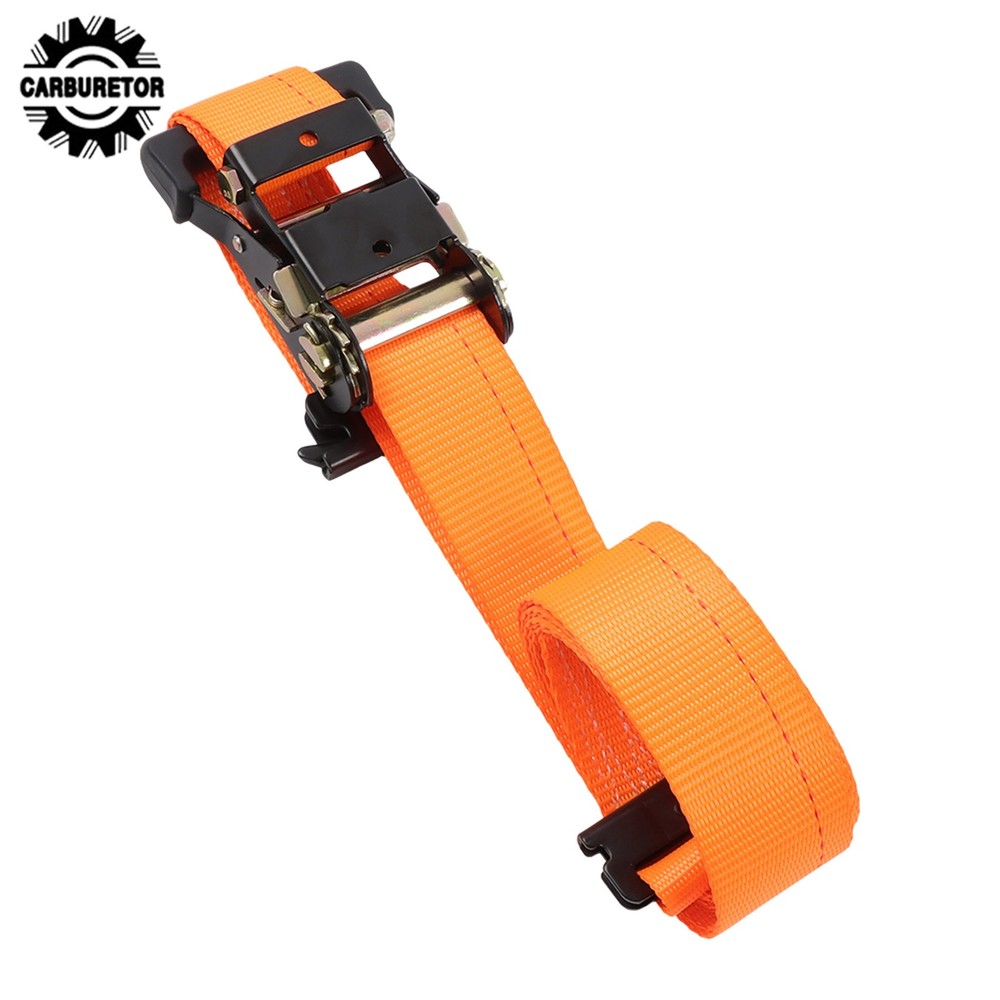 For Trailers UTV ATV 2 Sets Black E Track Wheel Chock & 9' Orange Ratchet Straps