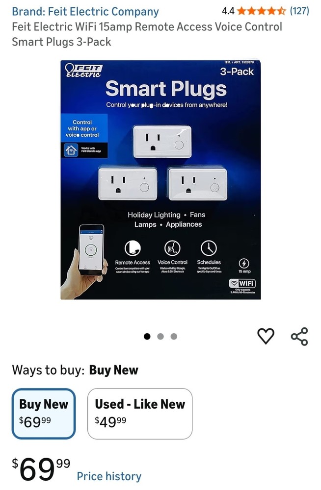 Feit Electric Smart Plugs 3-Pack