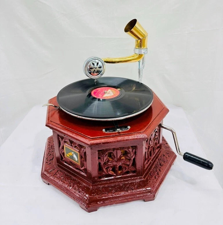 Antique Look Gramophone Fully Functional Working Phonograph win-up record player