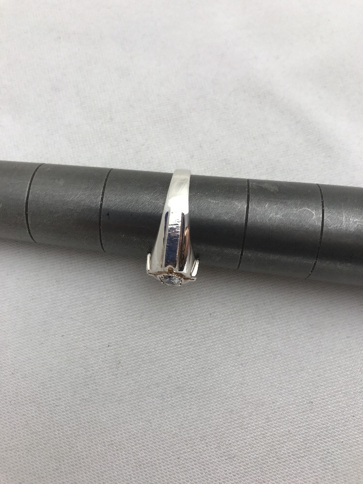Sterling Silver .925 5mm Round Cz Ring size 12
