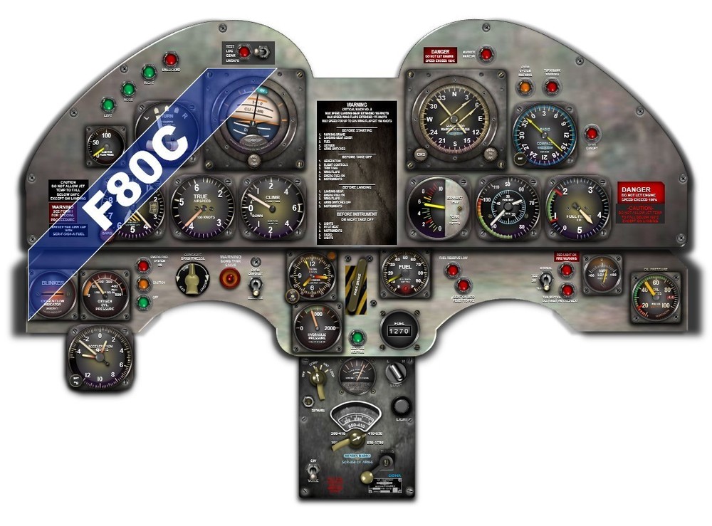 F80 SHOOTING STAR COCKPIT instrument panel CDkit