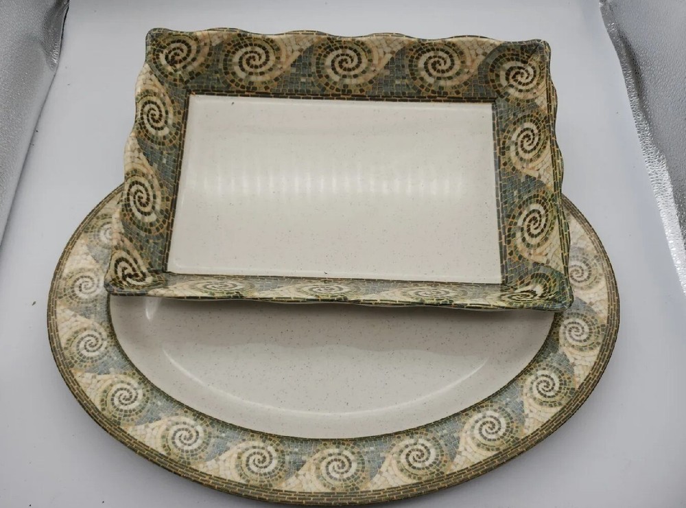 GET ML-88 & OP-619-MON Mosaic Waves Design Dish