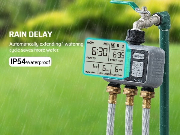 DEWENWILS 3 Zone Sprinkler Timer rogrammable Hose Faucet Timer, Irrigation Timer