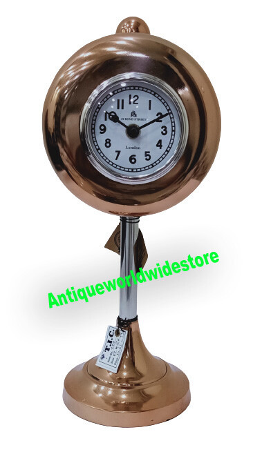 Nautical Desk Decor Table Clock Solid Brass Stand Maritime working table clock