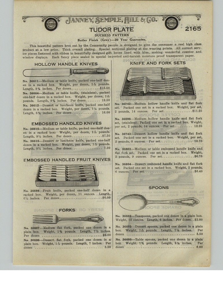1924 PAPER AD 4 PG Tudor Plate Silverware Duchess Pattern