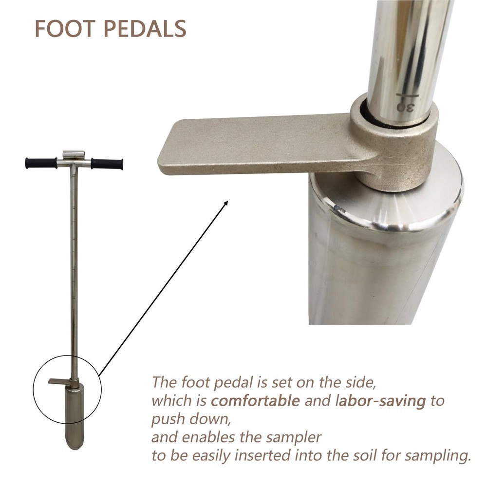 INTBUYING 40’’ Soil Sampler Probe Soil Test Probe 9.8’’Sample Ejector Foot Pedal