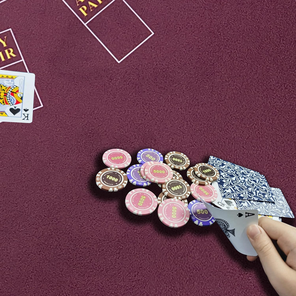 Rectangular 86'' X 50" Blackjack Tabletop Casino Felt Professional Grade Mat