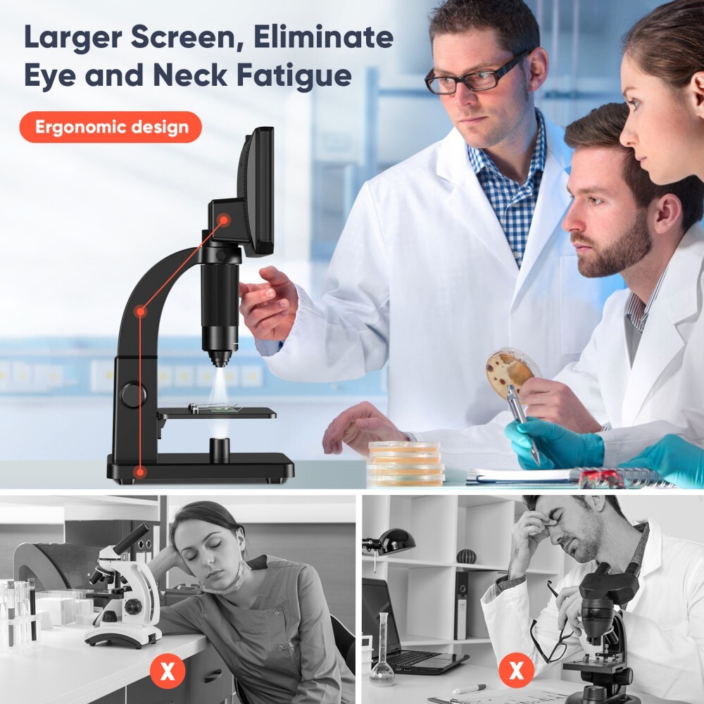 Elikliv 7'' Digital Microscop 2000X Biological Microscope Remote Control NEW