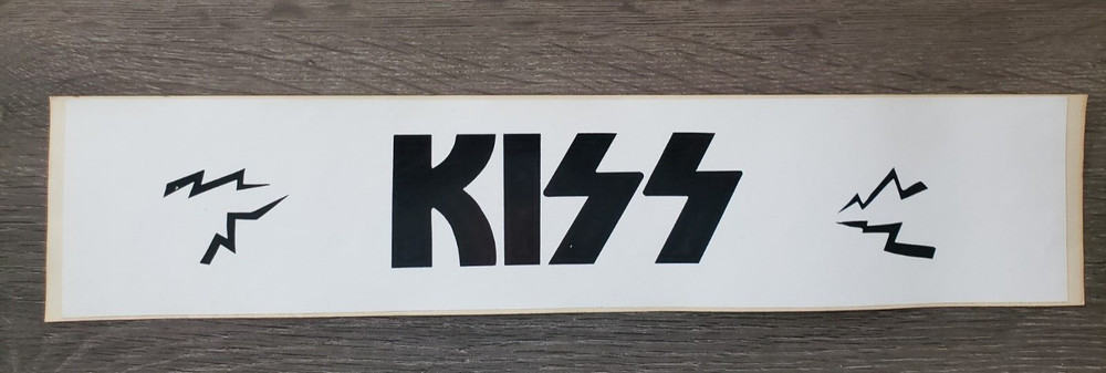 Vintage Original KISS Bumper Sticker Black and White