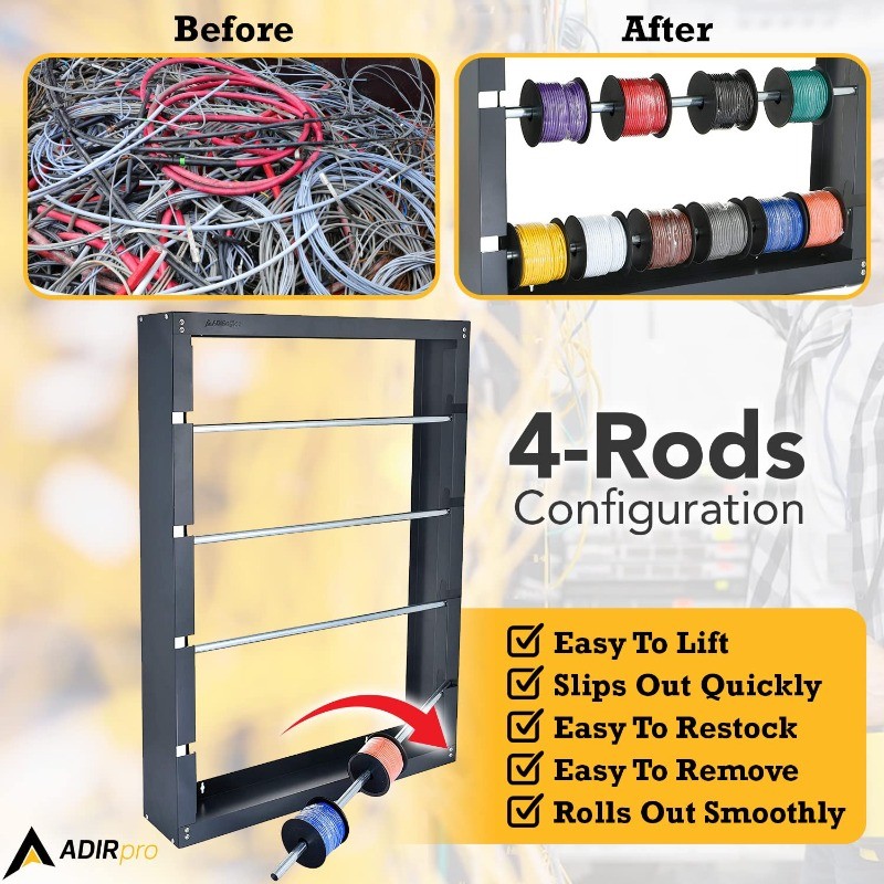 Wire Spool Rack - Superior Strength Wire/Cable Dispenser - Conduit Display