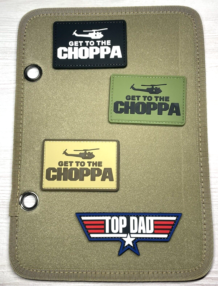 Get To The Choppa PVC Patch - Tactical Morale Patch - Hook Back Gun Patch