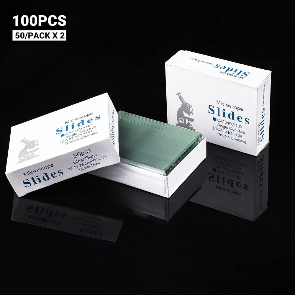 100Pack Microscope Slide Concave Single concave Glass Slide Single Depression US