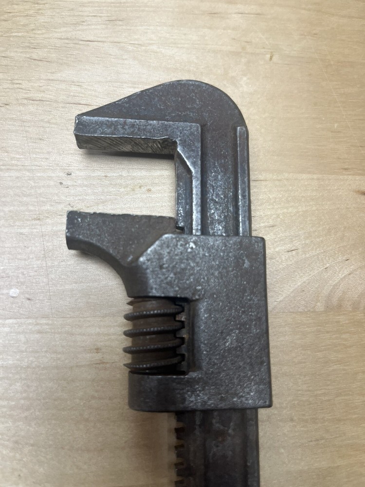 Vintage 9" Auto Monkey Adjustable Wrench Smooth Jaw Marked 9 Auto