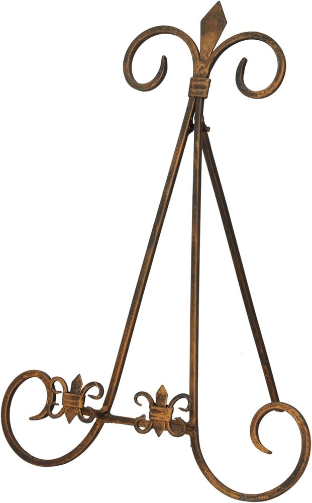 Deco 79 Metal Solid Easel with Foldable Stand, 11" x 10" x 14", Gold
