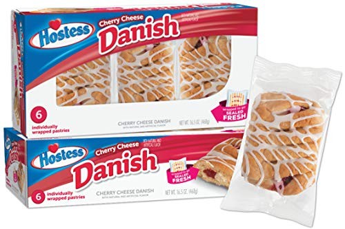Hostess Cherry Cheese Danish | Individually Packaged | 6 Count