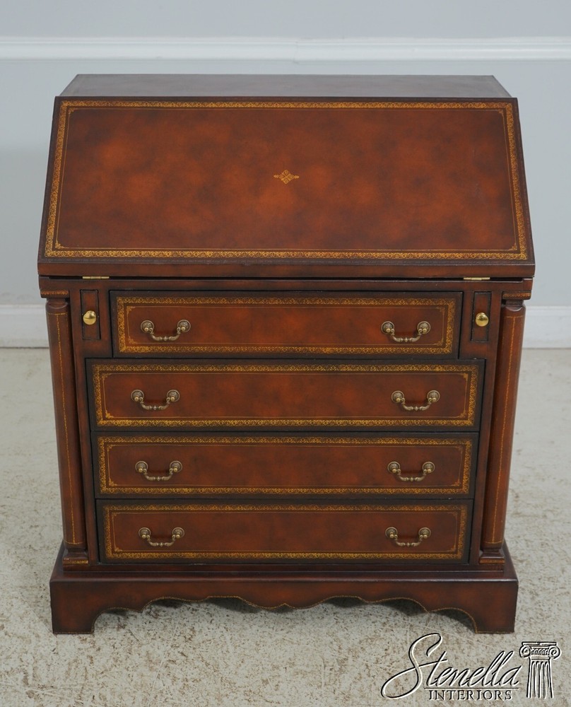 F64295EC: MAITLAND SMITH Tooled Leather Slant Front Desk