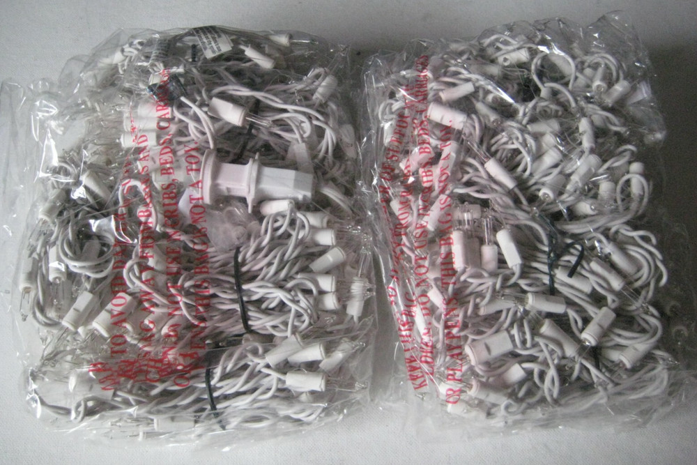 2-Boxes Holiday Time 300ct (each box) Clear Icicle Light White Wire