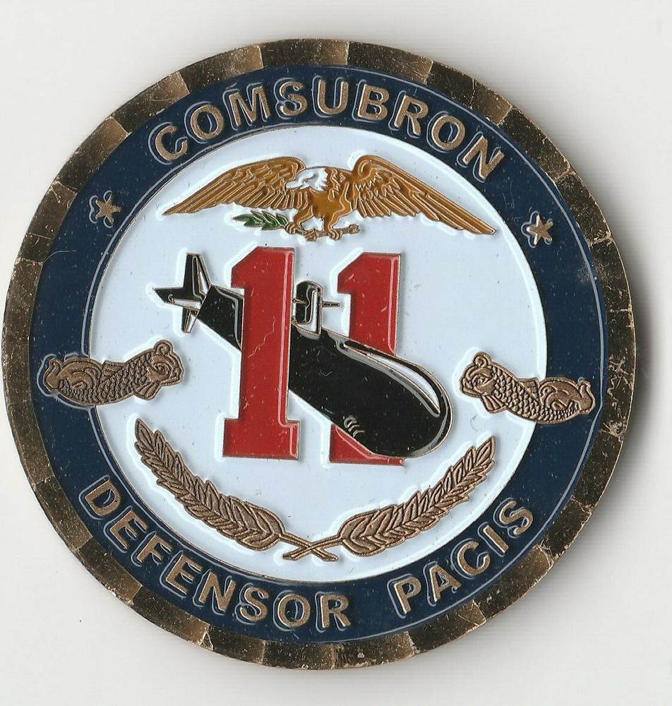 USN COMSUBRON 11 DEFENSOR PACIS Challenge Coin 1.75" DIA BX6