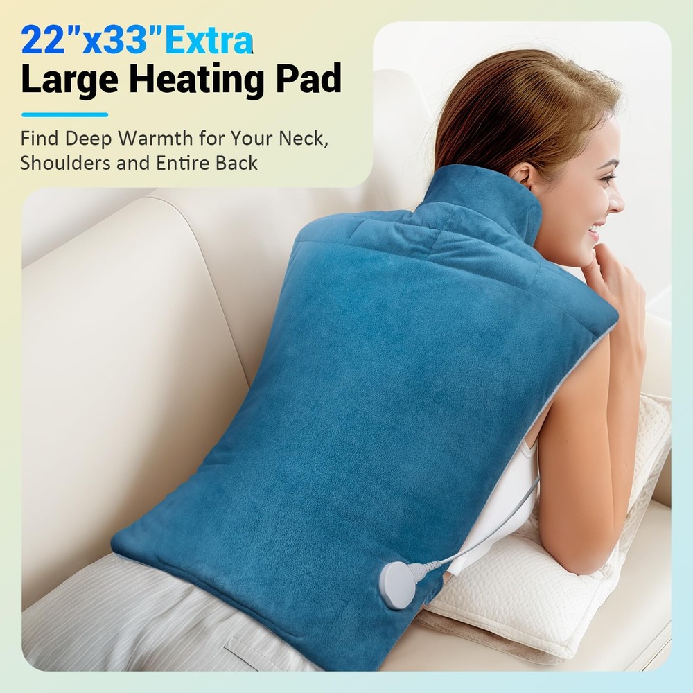 Comfytemp Heating Pad for Back Neck Shoulders, Weighted Electric Heating Pad for