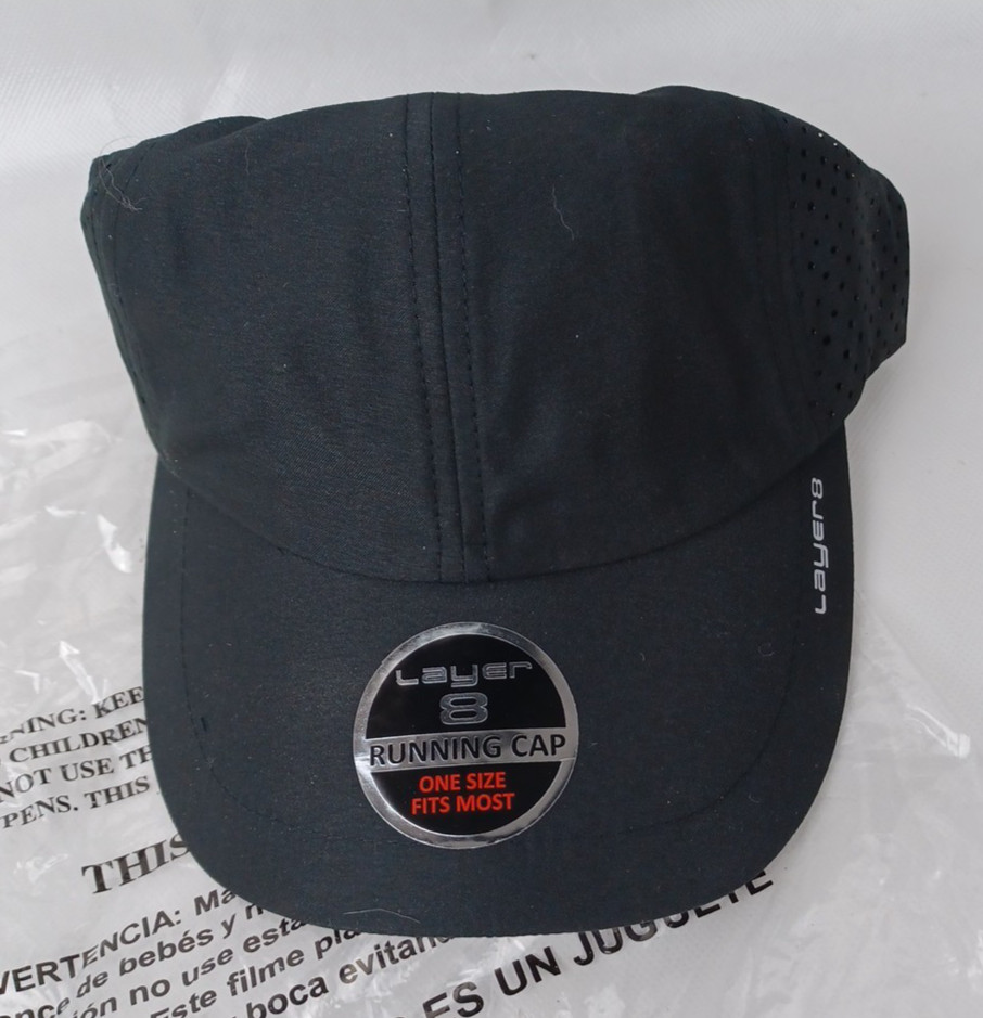 Layer 8 Running Cap Hat Black One Size New