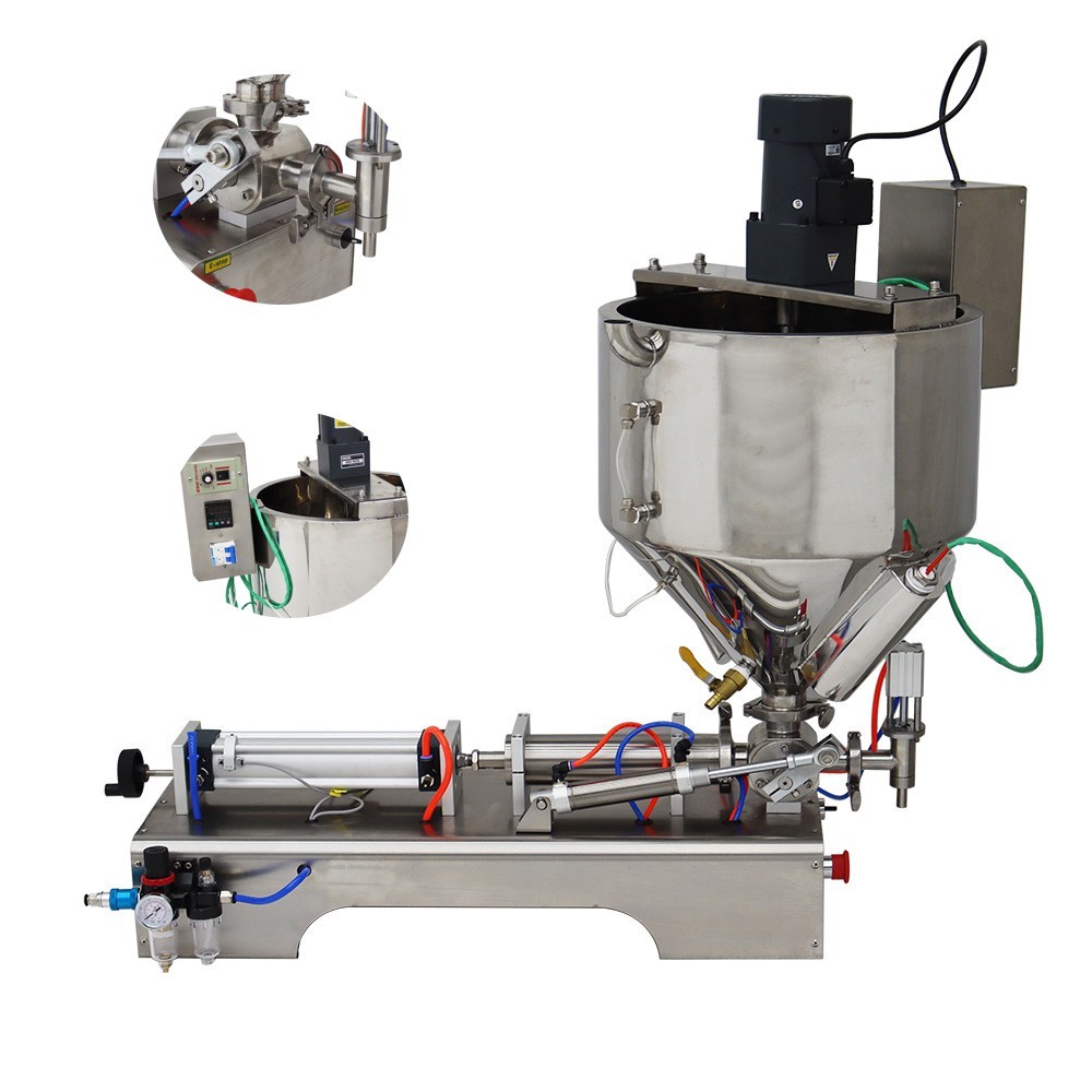 30-300ml Paste Liquid Filling Machine with Heating,Mixing Function Horizontal