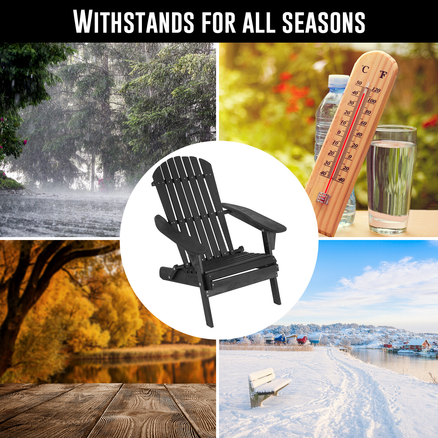 Adirondack Chair All Weather Fire Pit Lounge Chair Easy Assemble Folding Chair