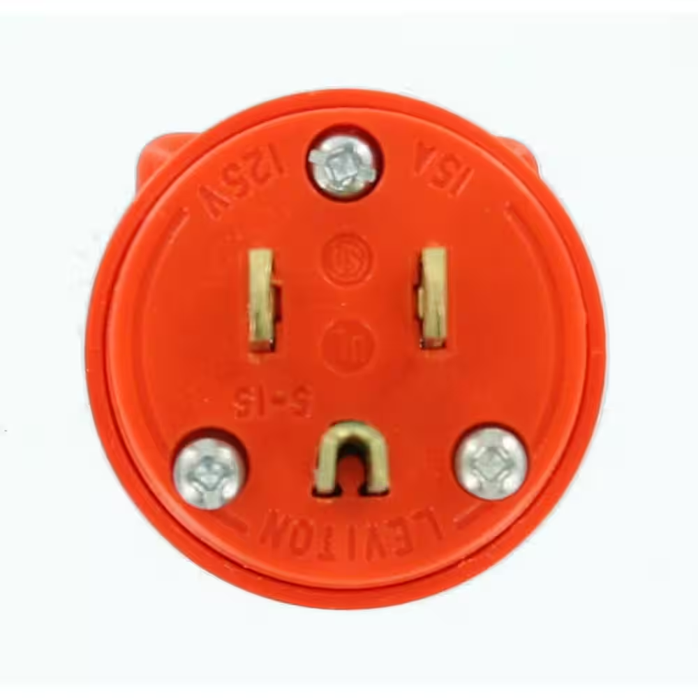15 Amp 125-Volt 3-Wire Plug Orange