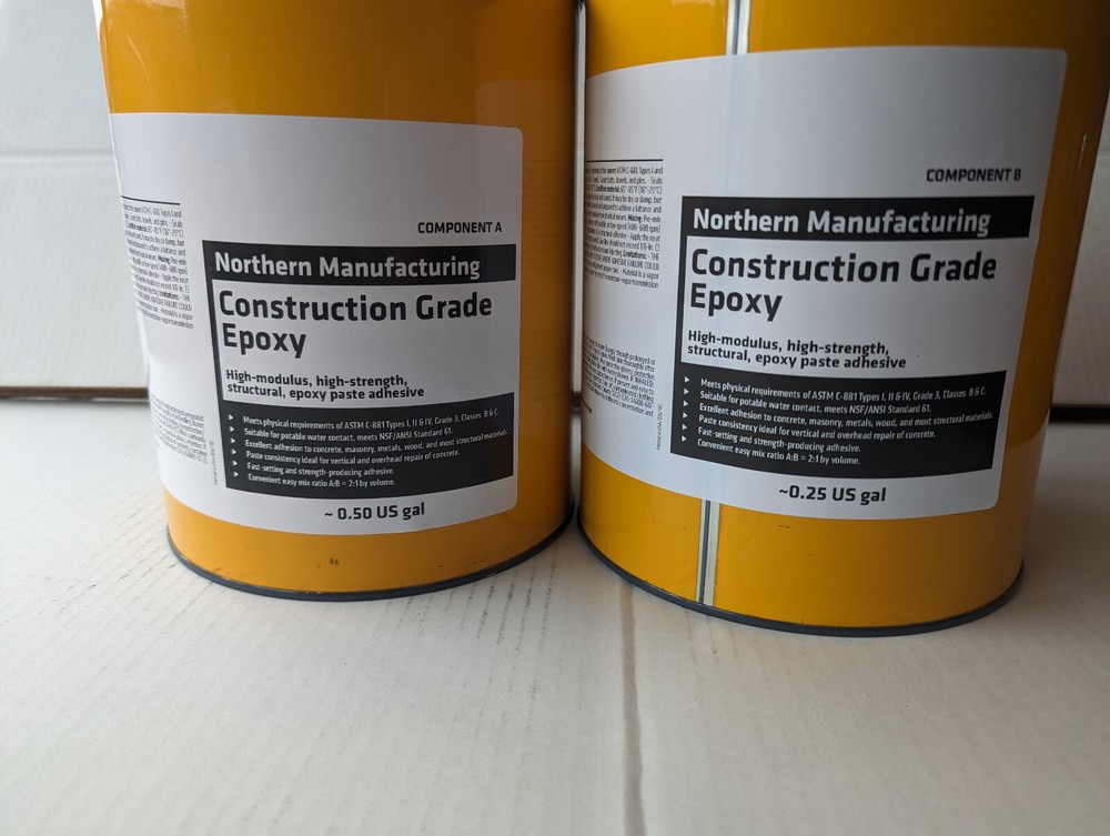 Construction Grade Epoxy paste adhesive Northern MFG 579215 components A B