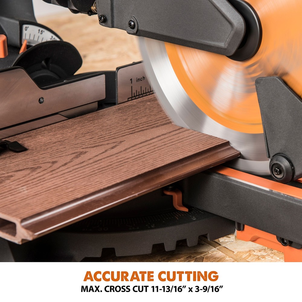 Evolution R255SMS+: Single Bevel Sliding Miter Saw With 10 in. Multi-Material Cu