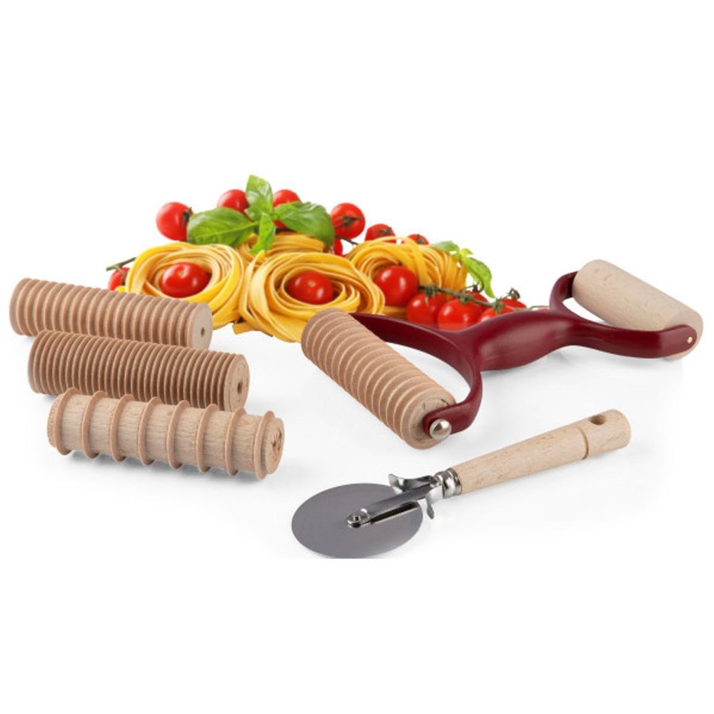 7 Pcs Pasta Making Tools - Kitchen Set with Handle, Pasta Cutter, Small Rolli...