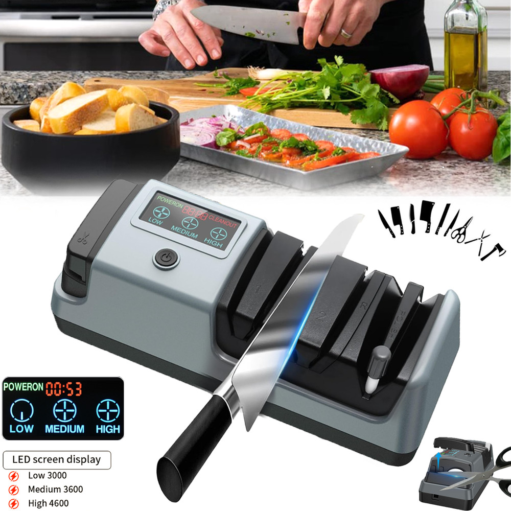 5 in 1 Electric Knife Sharpener-3 Rotational Speed Adjustable Knife Sharpener US