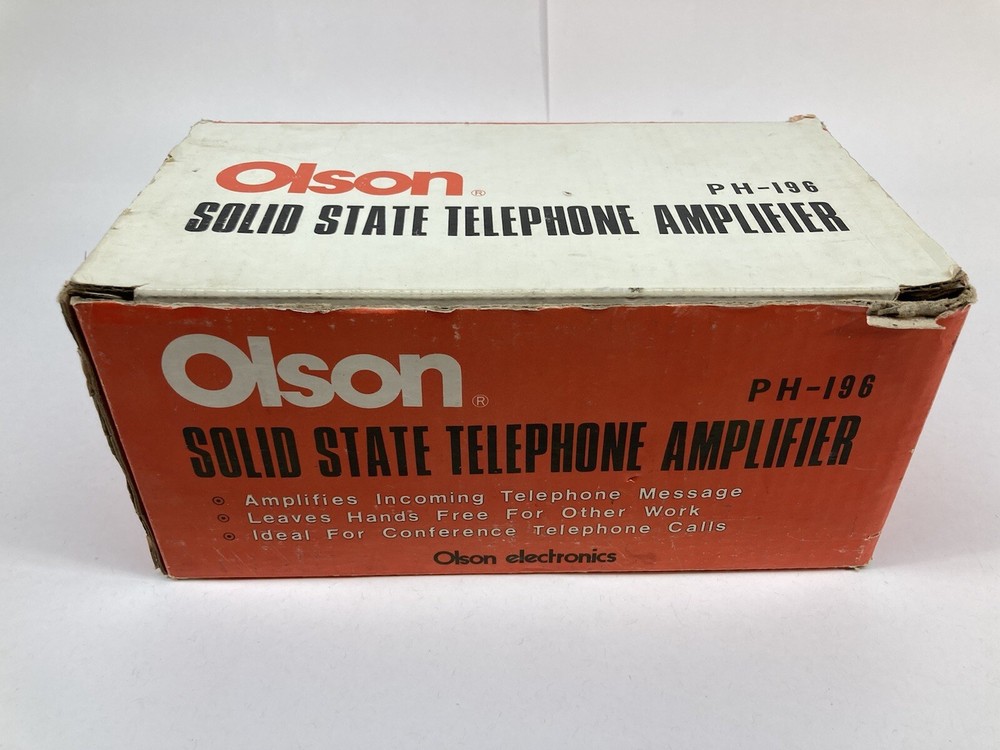 OLSON ELECTRONICS TELEPHONE AMPLIFIER PH-196 ORIGINAL BOX- Not Tested